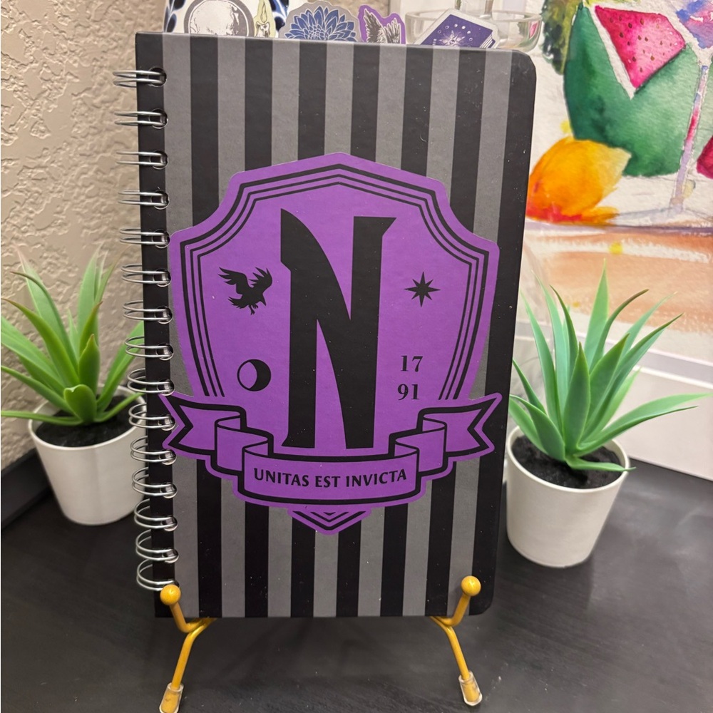Wednesday “Nevermore” Purple and Black Spiral Notebook